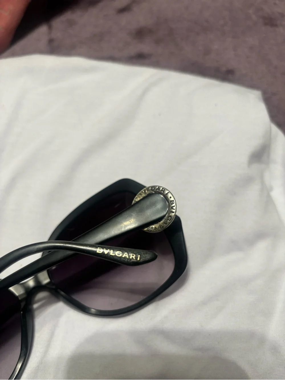 Bulgari Black Frame Sunglasses with Gradient Gray Lenses